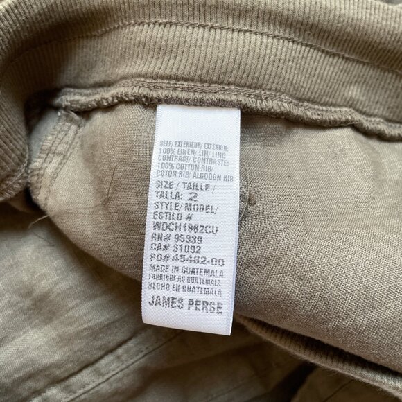 James Perse Linen Utility Pant Olive Size James Perse 2 US Medium NEW NWT - Picture 5 of 8